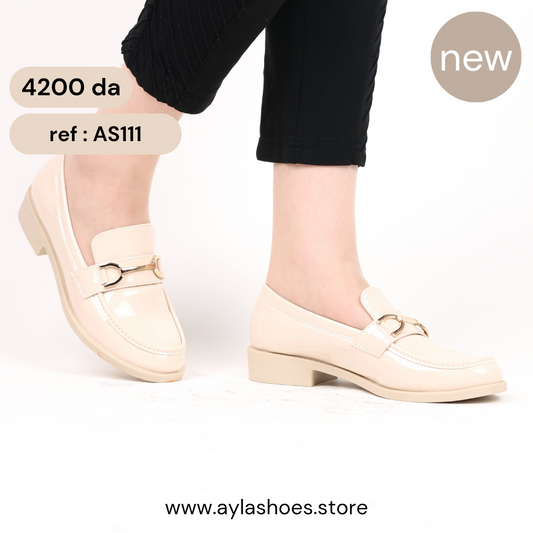 Mocassin - vernis - beige / AS111