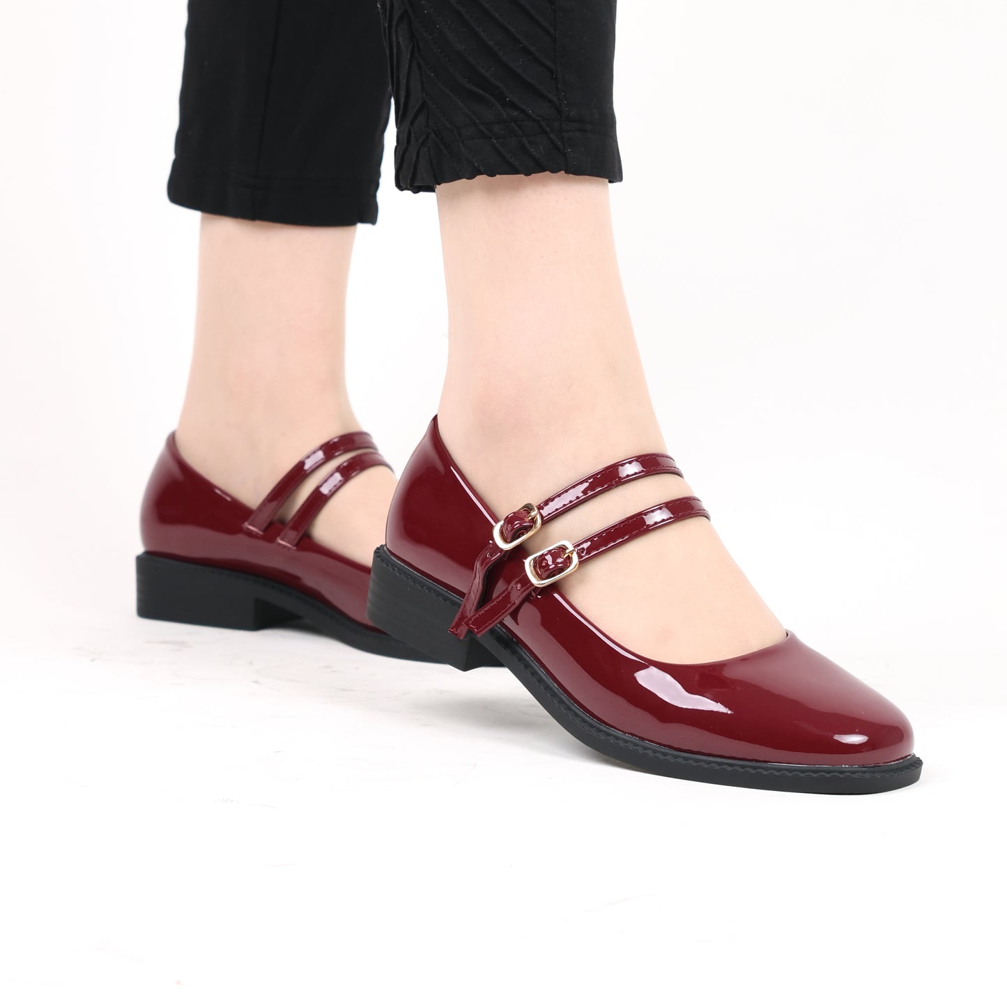 Mary jane à double ceintures - vernis - red / AS121