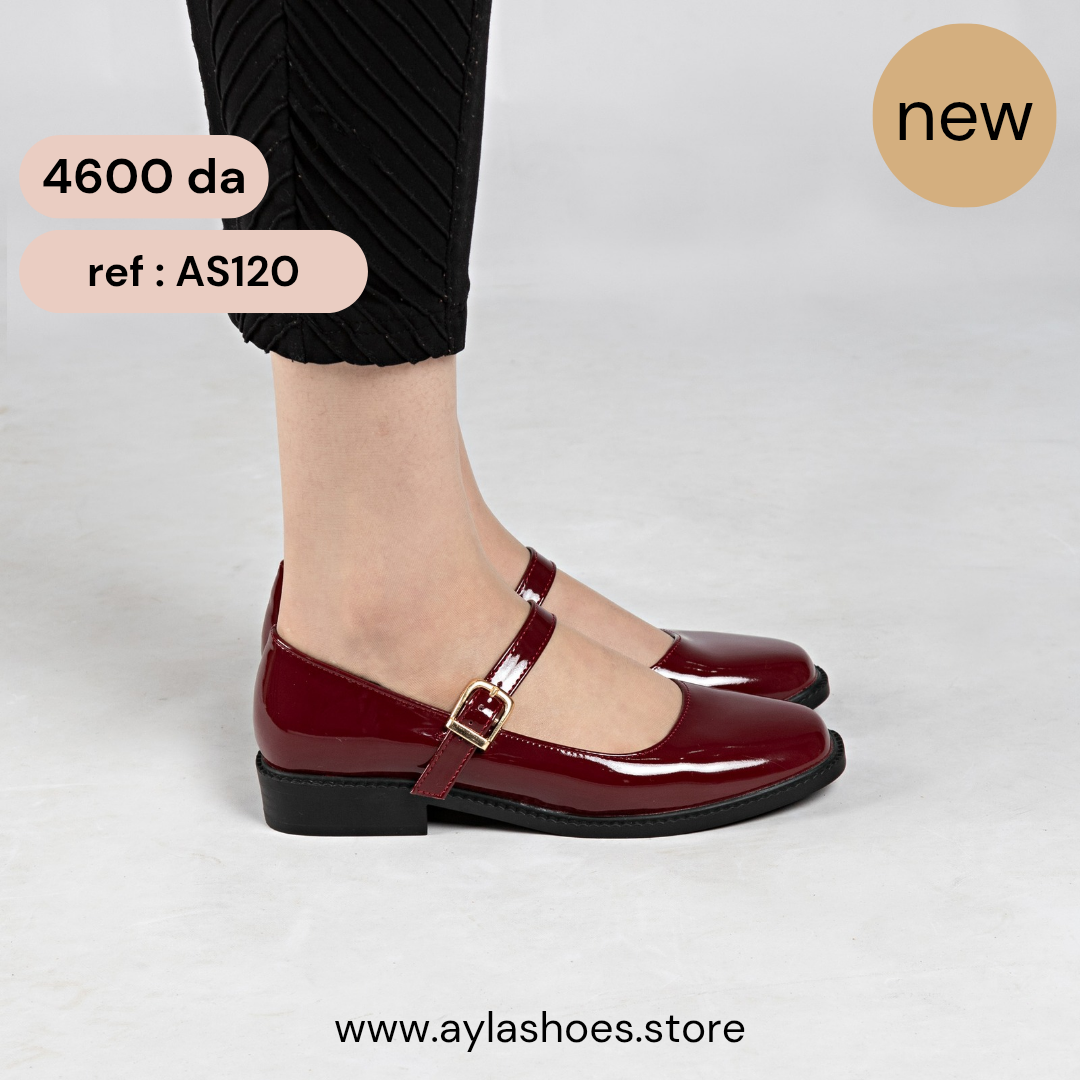Mary jane a ceinture - vernis - Red / AS120