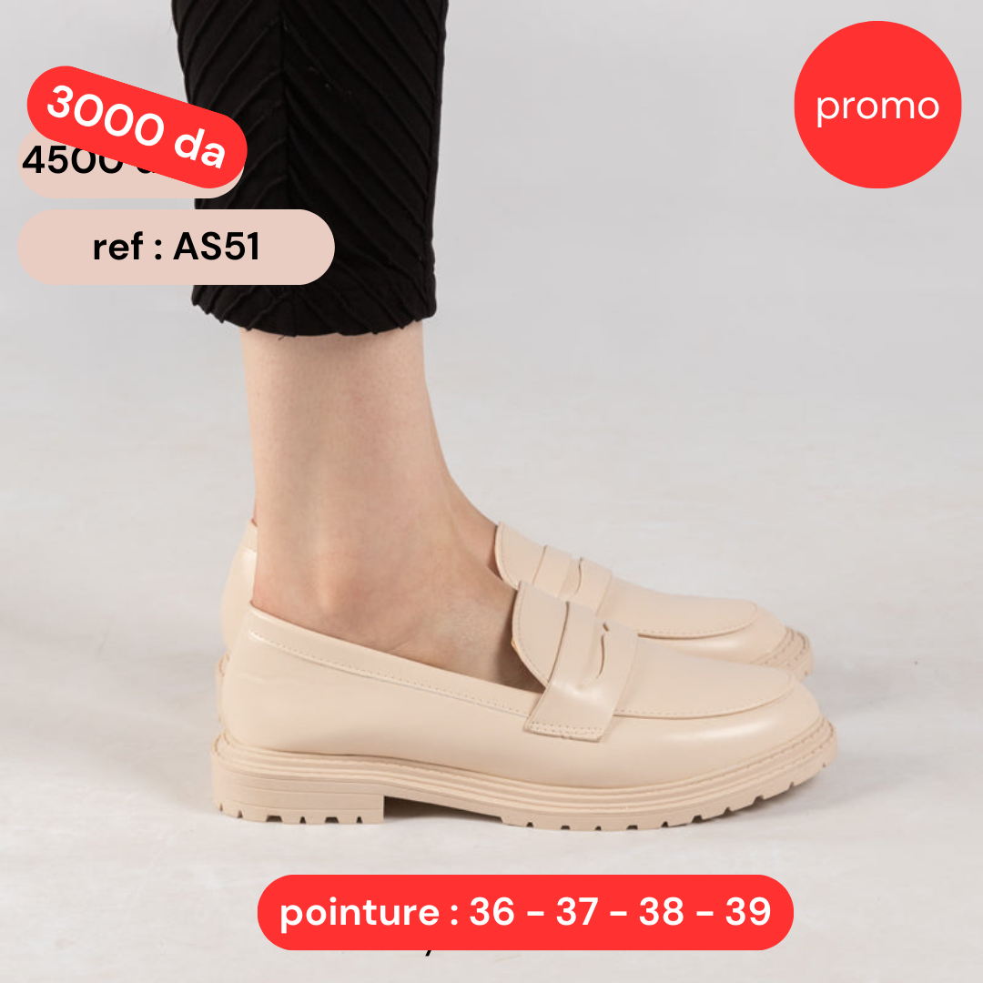 Mocassin - simili cuir - Beige / AS51