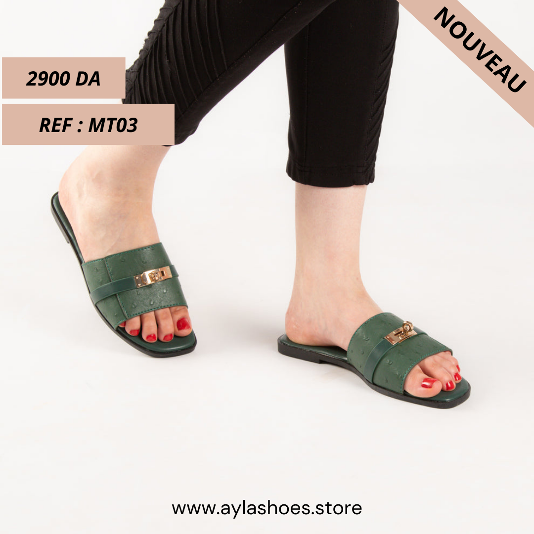 Mule - simili cuir - Vert / MT03