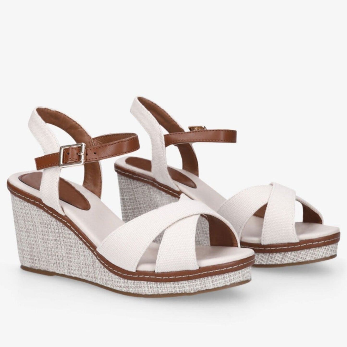 Sandale A Talon Compensé - White / AS108