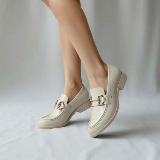 Mocassin - simili cuir - Beige / AS113