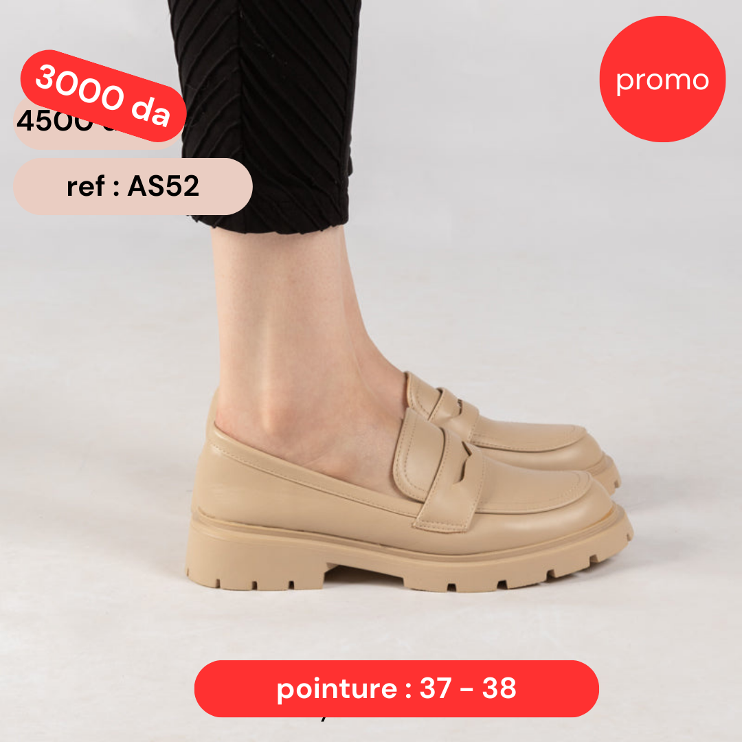 Mocassin - simili cuir - Beige / AS52