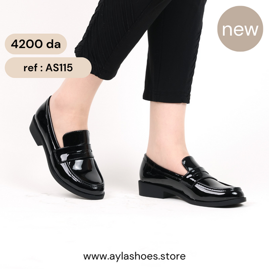Mocassin - vernis - noir / AS115