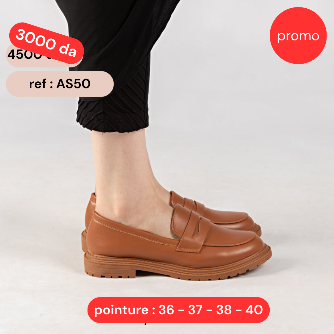 Mocassin - simili cuir - Camel / AS50