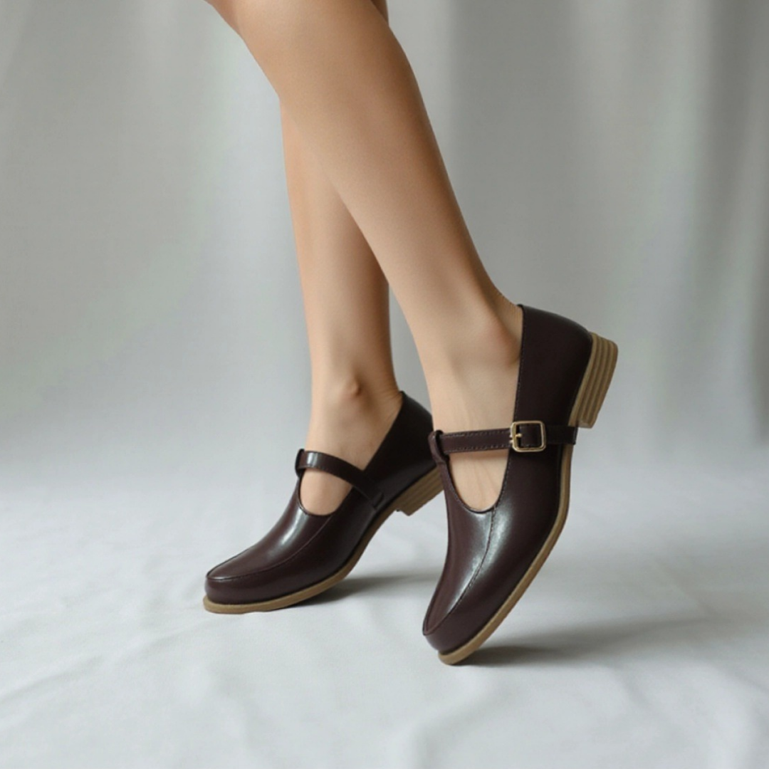 Mocassin à bride - Marron / AS119