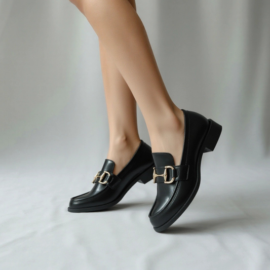Mocassin - simili cuir - Black / AS114