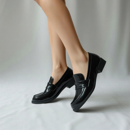 Mocassin - vernis - Black / AS115