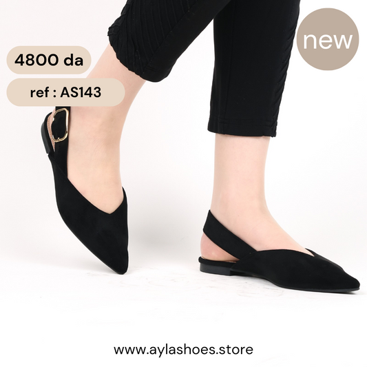 Ballerine - daim - noir / AS143