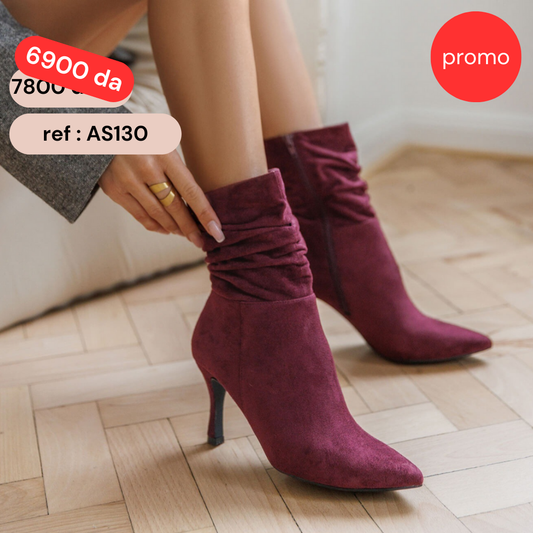 Bottine - daim - Wine / AS130