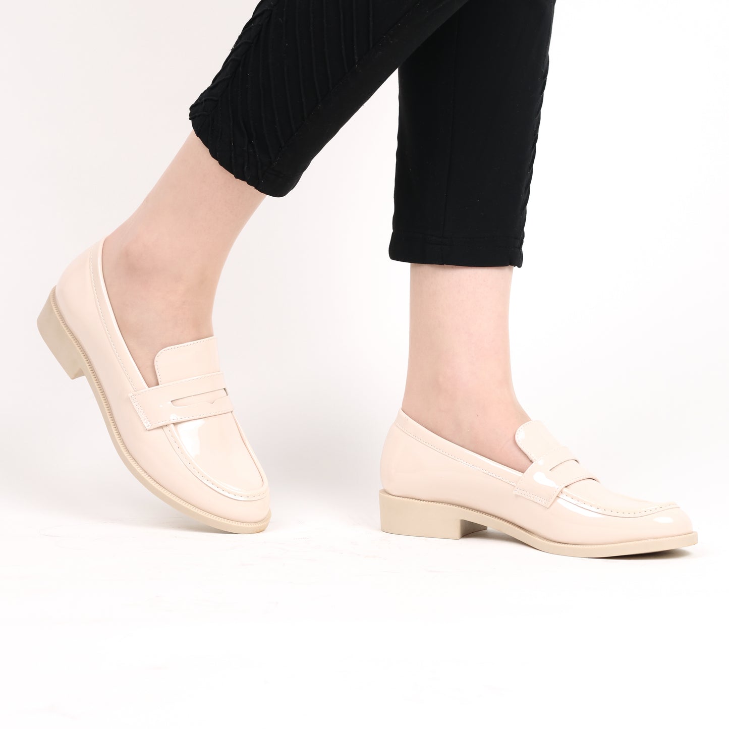 Mocassin - vernis - beige / AS116