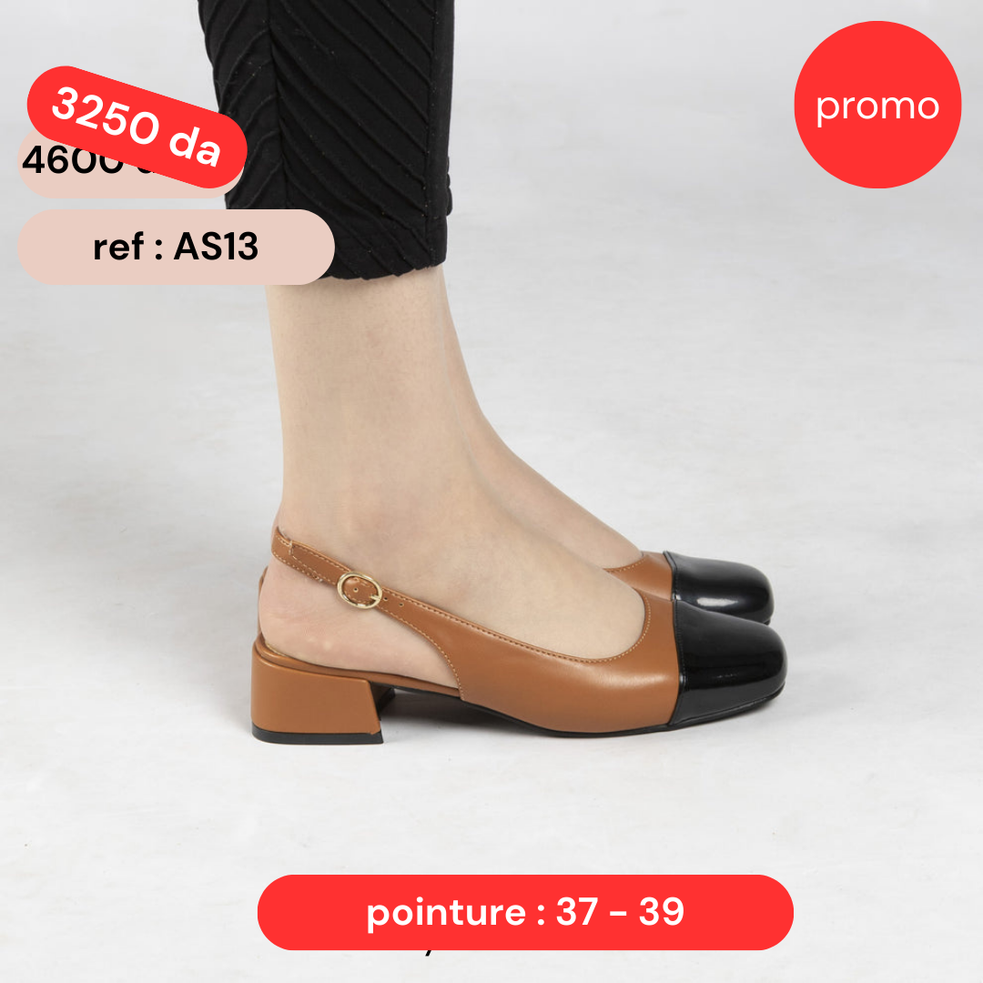 Escarpin A Talon Carré - Camel / AS13