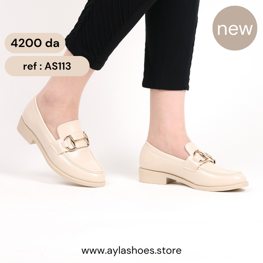 Mocassin - simili cuir - beige / AS113
