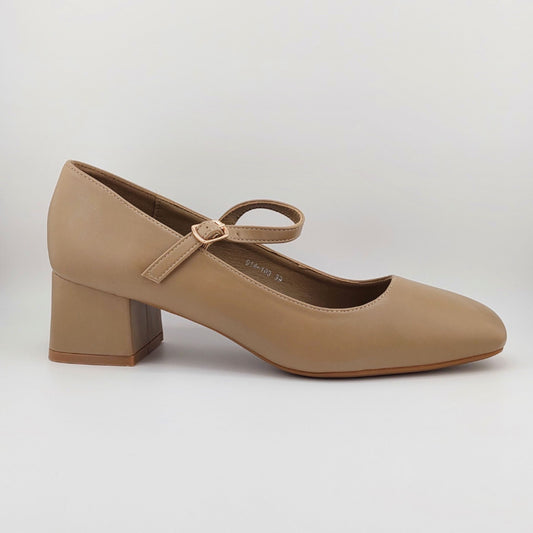 Escarpin A Talon Carré - Khaki / AS44