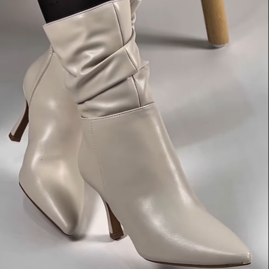 Bottine - simili cuir - Beige / AS136