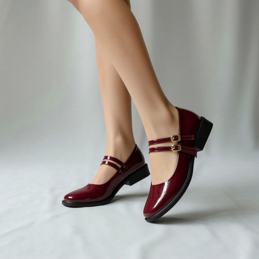 Mary jane a ceinture - vernis - Red / AS121