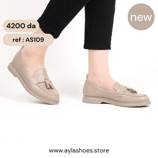 Mocassin - simili cuir - kaki / AS109