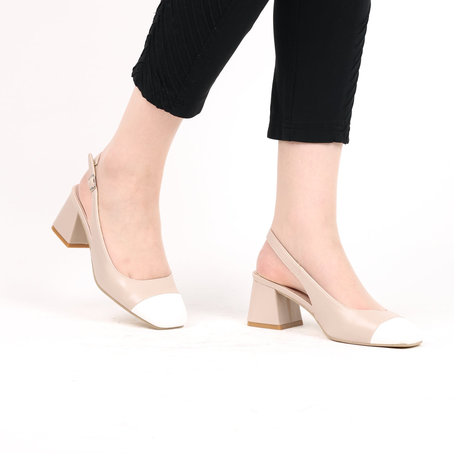 Escarpin A Talon Carré - Kaki / AS19