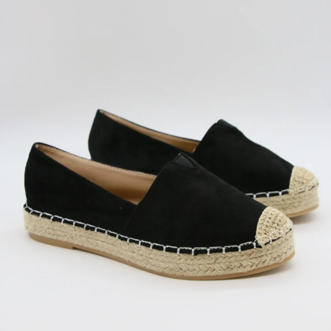 Espadrille - daim - noir / ref : AS191