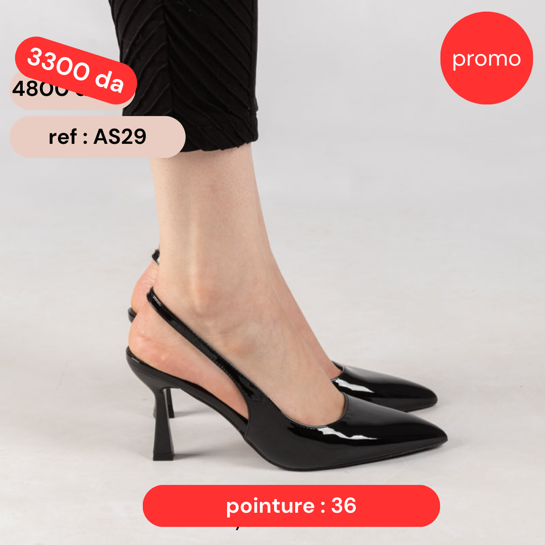 Escarpin A Talon - Vernis - Noir / AS29