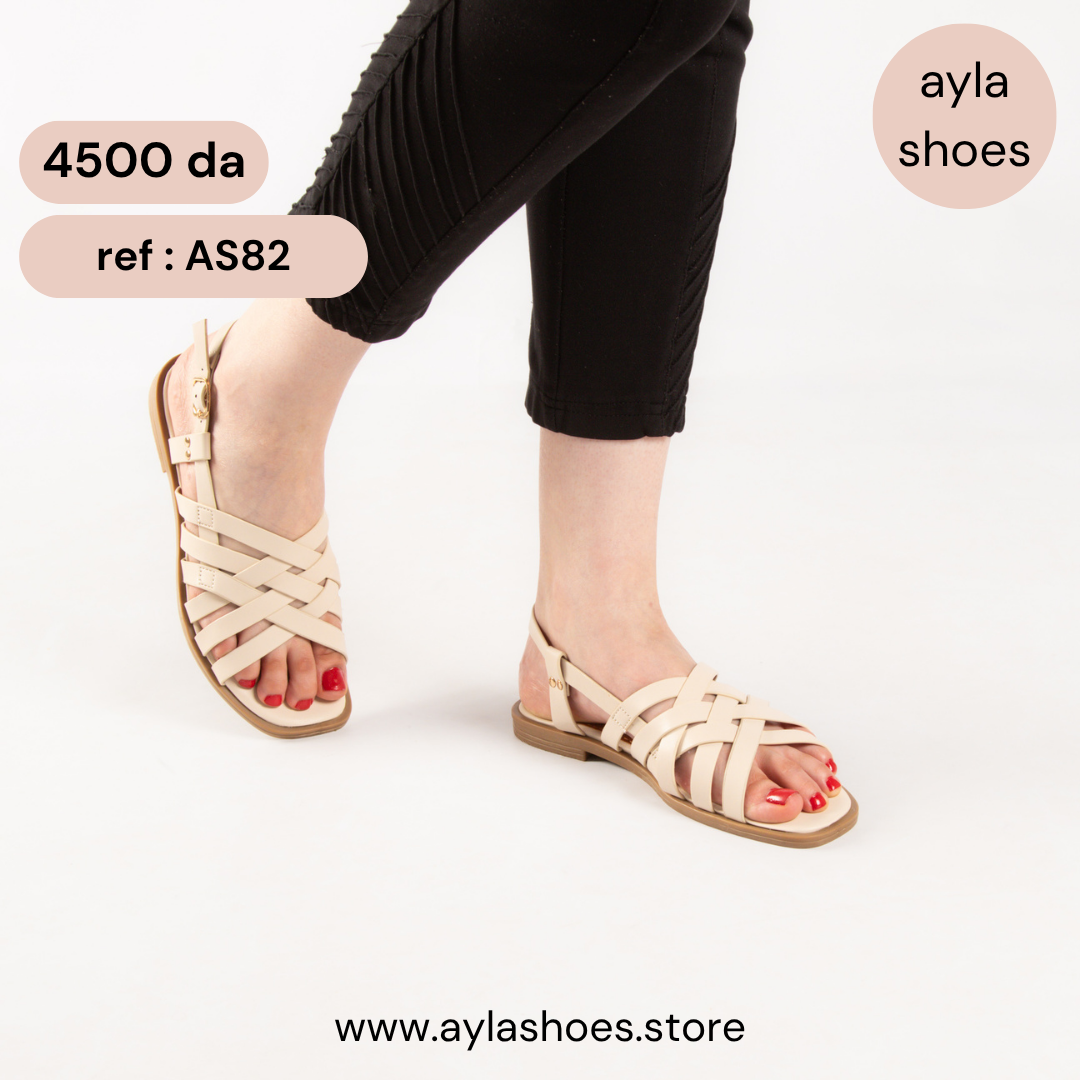 Sandale - simili cuir - Beige / AS82