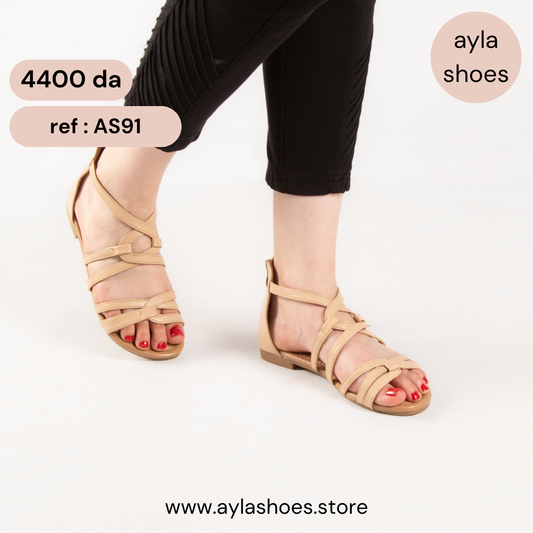 Sandale - simili cuir - Beige / AS91