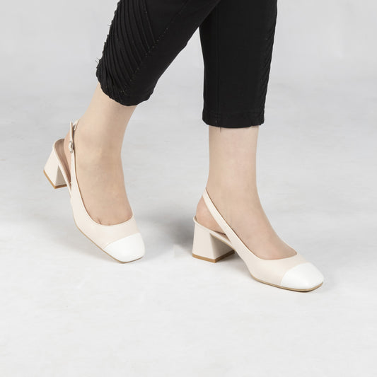 Escarpin A Talon Carré - Beige / AS14