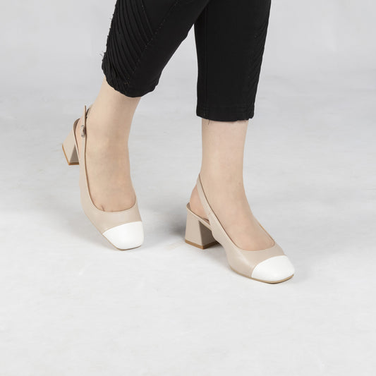 Escarpin A Talon Carré - Kaki / AS19