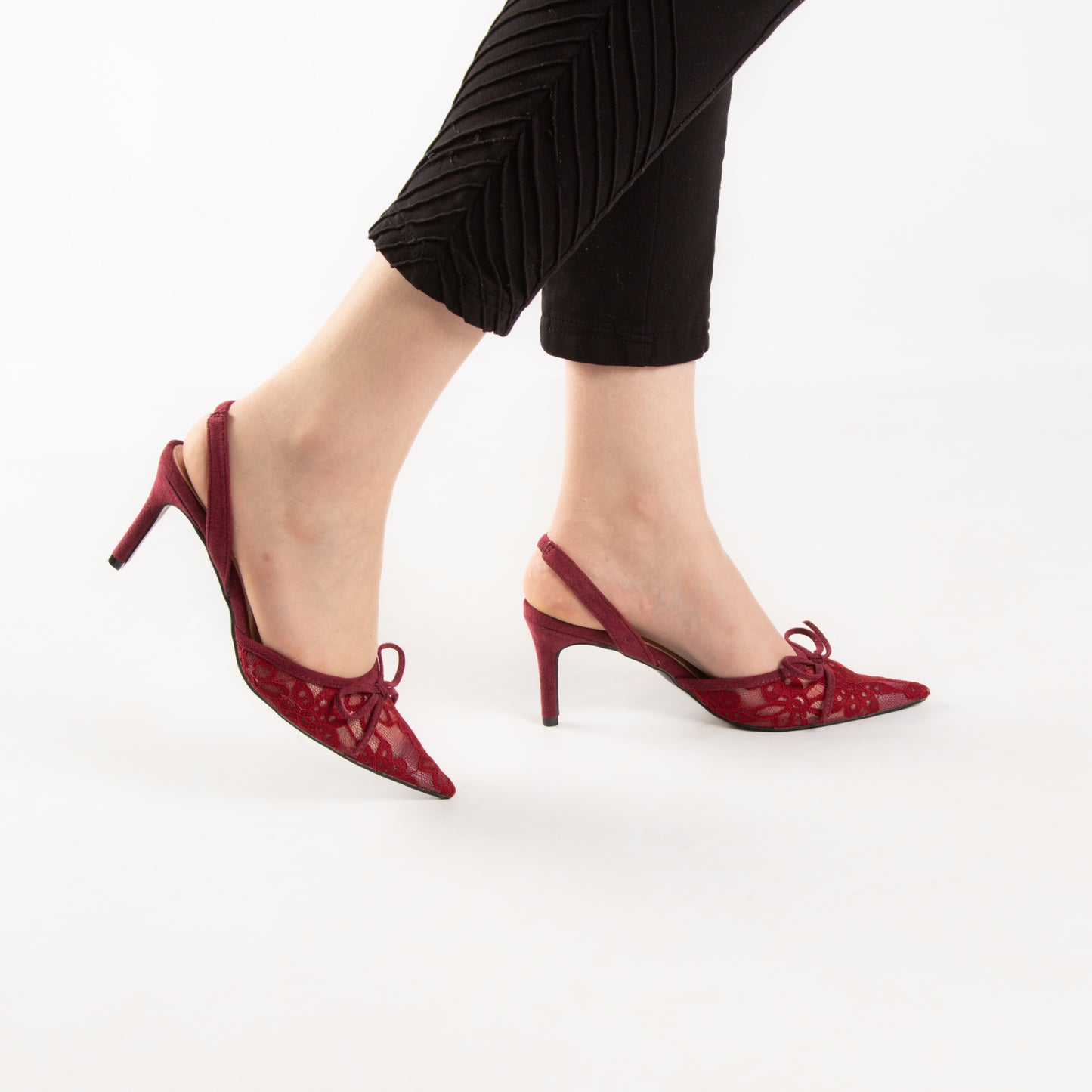 Escarpin En Dentelle - Red / AS04