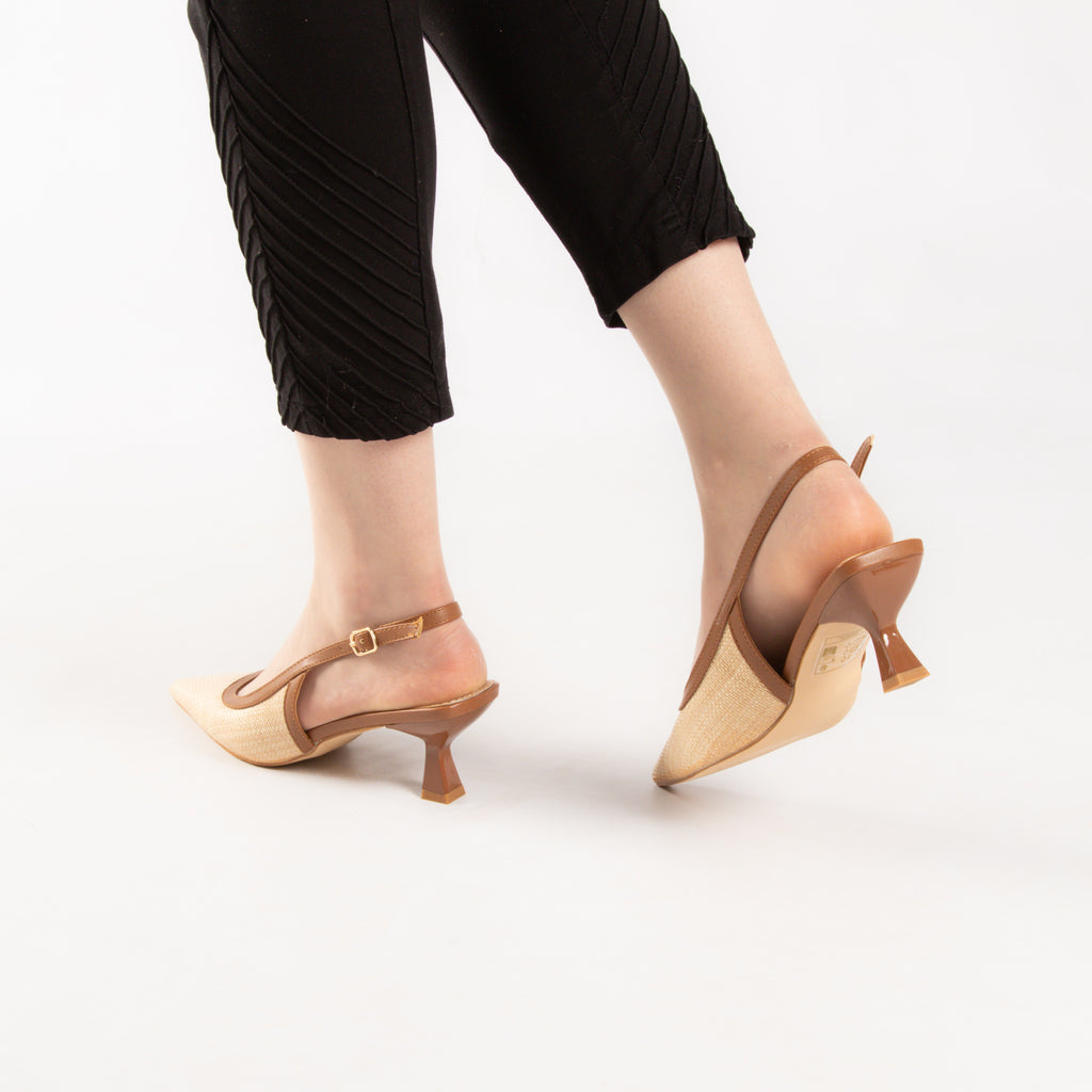 Escarpin - slingback - beige / Réf. AS01