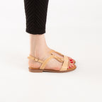 Sandale - simili cuir - beige / ref : AS78
