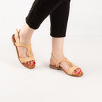 Sandale - simili cuir - beige / ref : AS78
