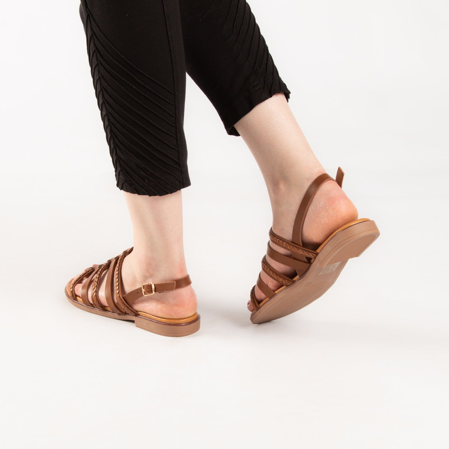 Sandale - simili cuir - Marron / AS76