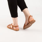 Sandale - simili cuir - camel / ref : AS88