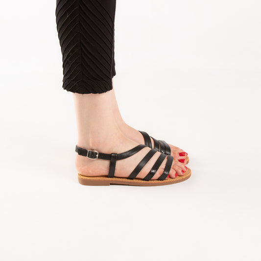Sandale - simili cuir - Noir / 8318