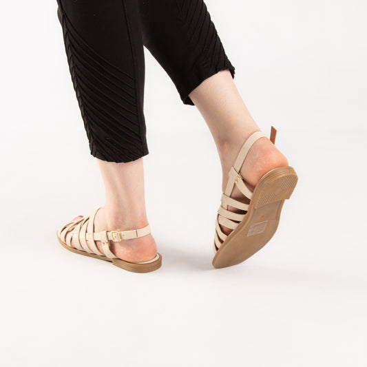 Sandale - simili cuir - Beige / AS82