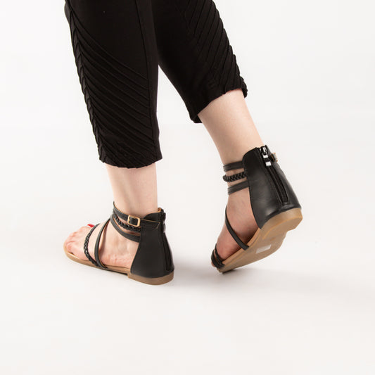 Sandale - simili cuir - Noir / AS92