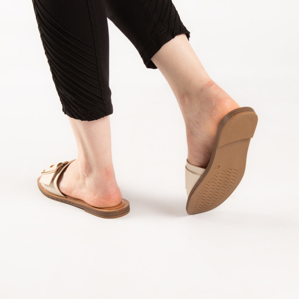 Mule - simili cuir - beige / Réf. AS96