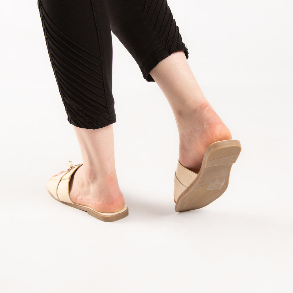 Mule - simili cuir - beige / Réf. AS103