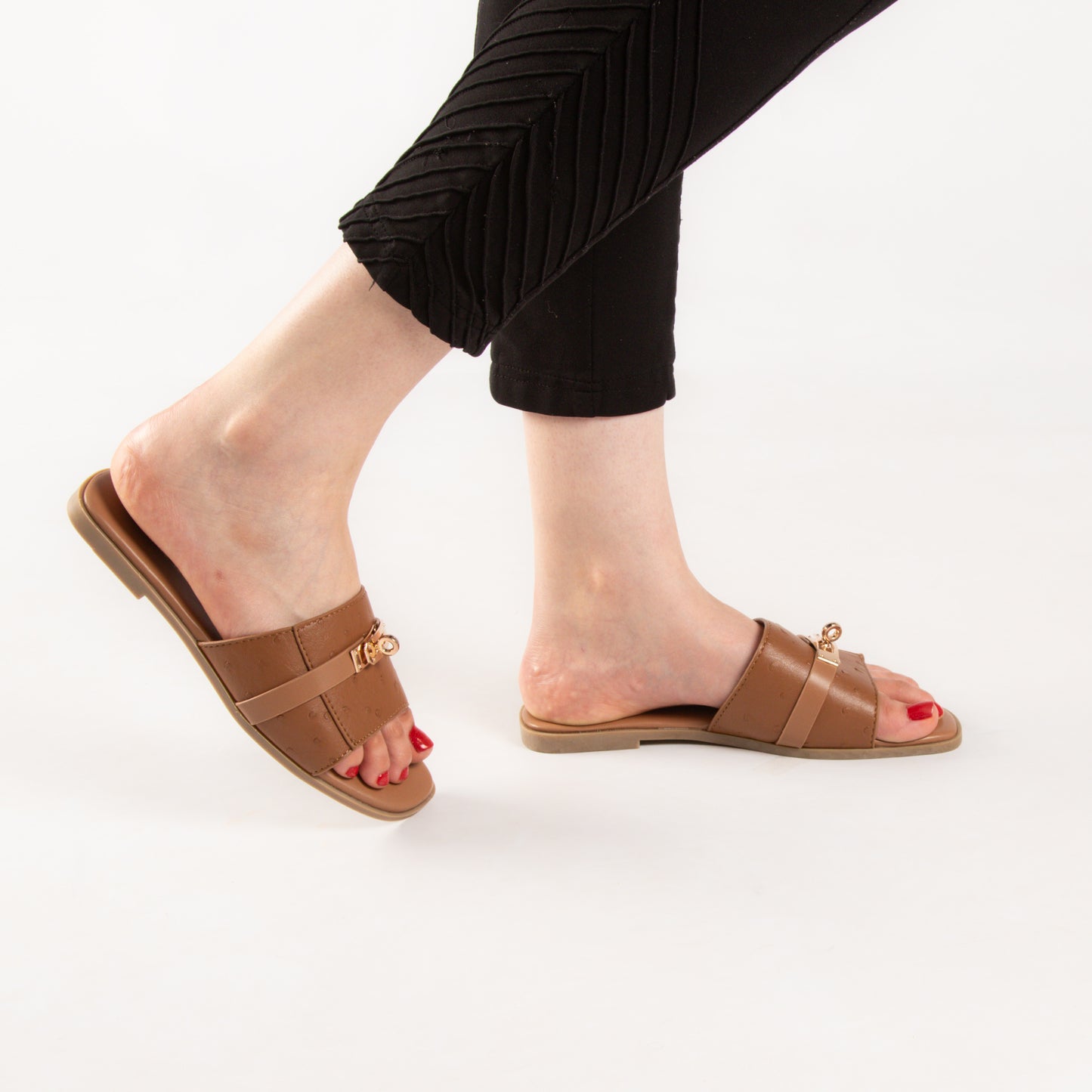 Mule - simili cuir - Camel / AS104