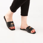 Mule - simili cuir - noir / Réf. AS105