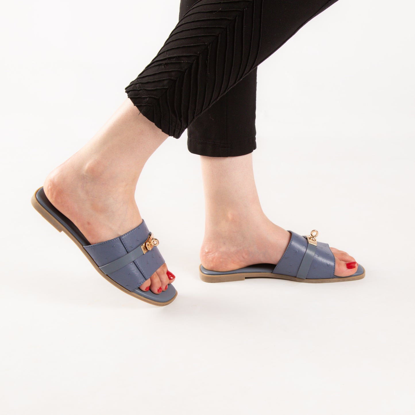 Mule - simili cuir - Bleu / MT03