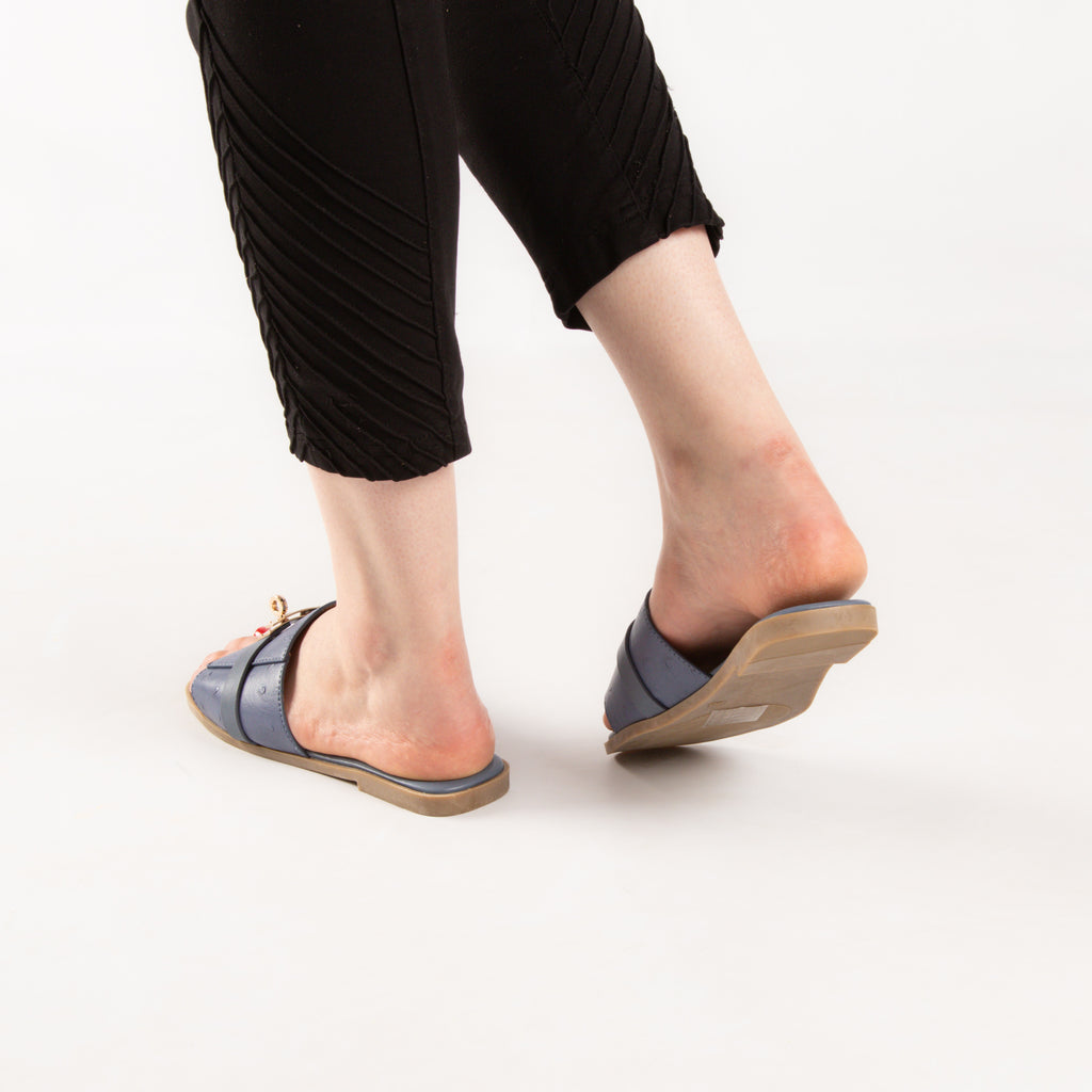 Mule - simili cuir - bleu / Réf. AS102
