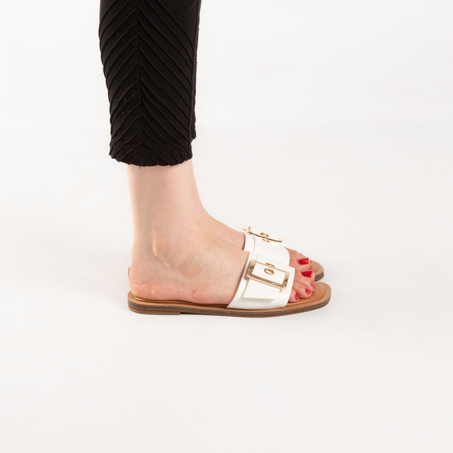 Mule - simili cuir - Blanc / LTD02