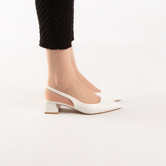 Escarpin A Talon Carré - Blanc / AS24