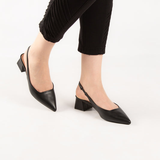 Escarpin A Talon Carré - Noir / AS21