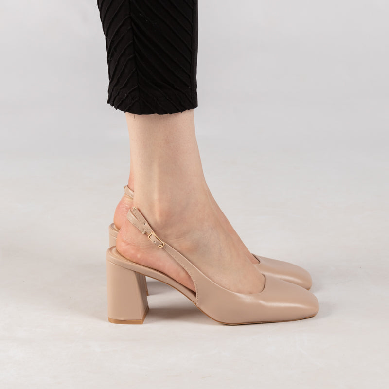 Escarpin A Talon Carré - Apricot / HL2416