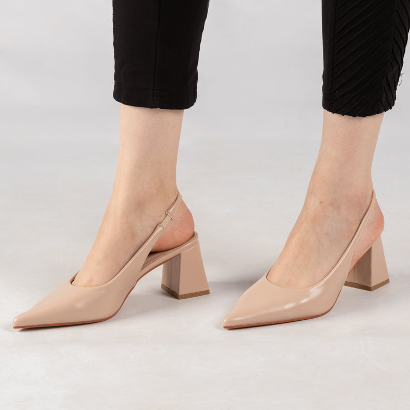 Escarpin A Talon Carré - Kaki / AS38