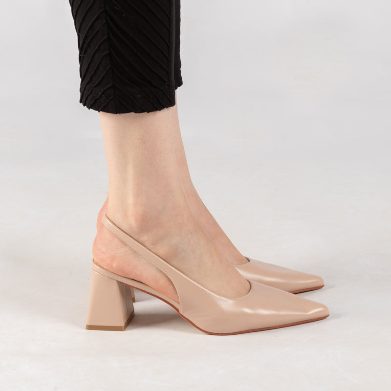 Escarpin A Talon Carré - Kaki / AS38